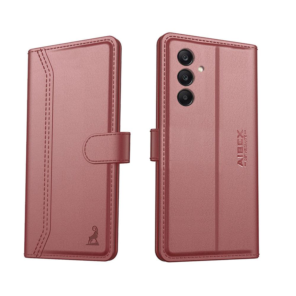 Samsung Galaxy S24 5G Aibex PU Leather Flip Cover Foldable Stand & Pocket Magnetic Closure - Aibex